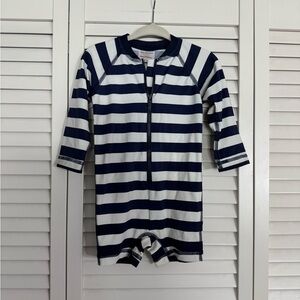Hanna Andersson Striped Baby Swimsuit Nautical Long Sleeve Swim One Piece